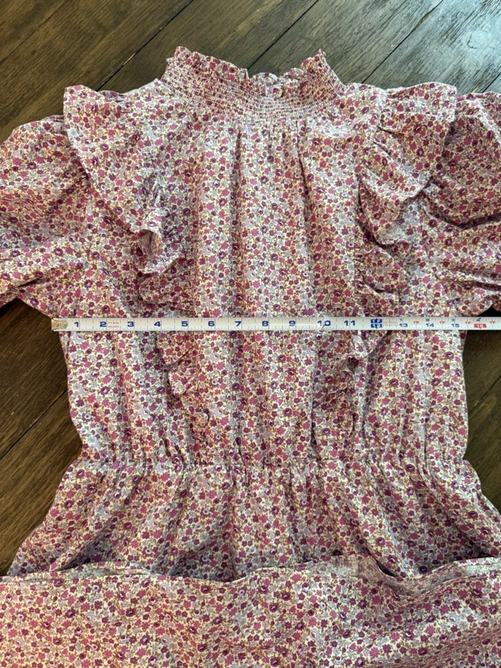 Hyacinth House Floral Smocked Ruffle Dress Size Small Cottagecore Prairie - Picture 9 of 13